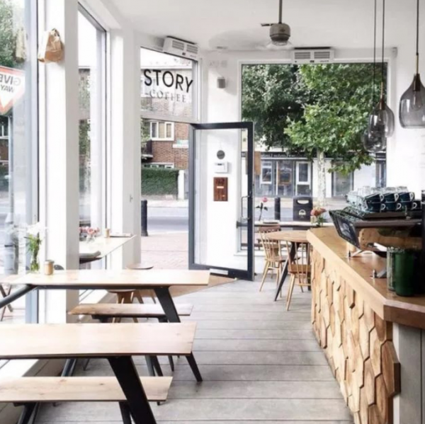 Warung kopi modern dengan desain Scandinavian